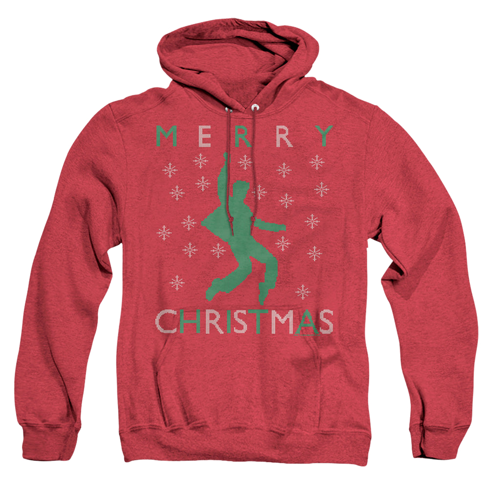 Elvis Presley Dancing Ugly Christmas - Heather Pullover Hoodie Heather Pullover Hoodie Elvis Presley   
