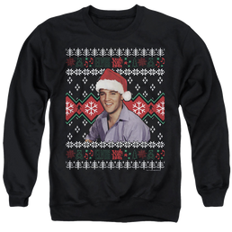 Elvis Presley Ugly Christmas Sweater - Men's Crewneck Sweatshirt Men's Crewneck Sweatshirt Elvis Presley   
