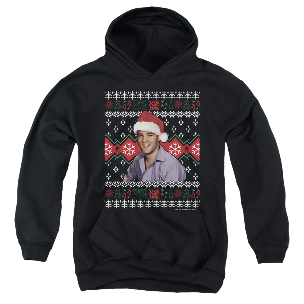 Elvis Presley Ugly Christmas Sweater - Youth Hoodie Youth Hoodie (Ages 8-12) Elvis Presley   