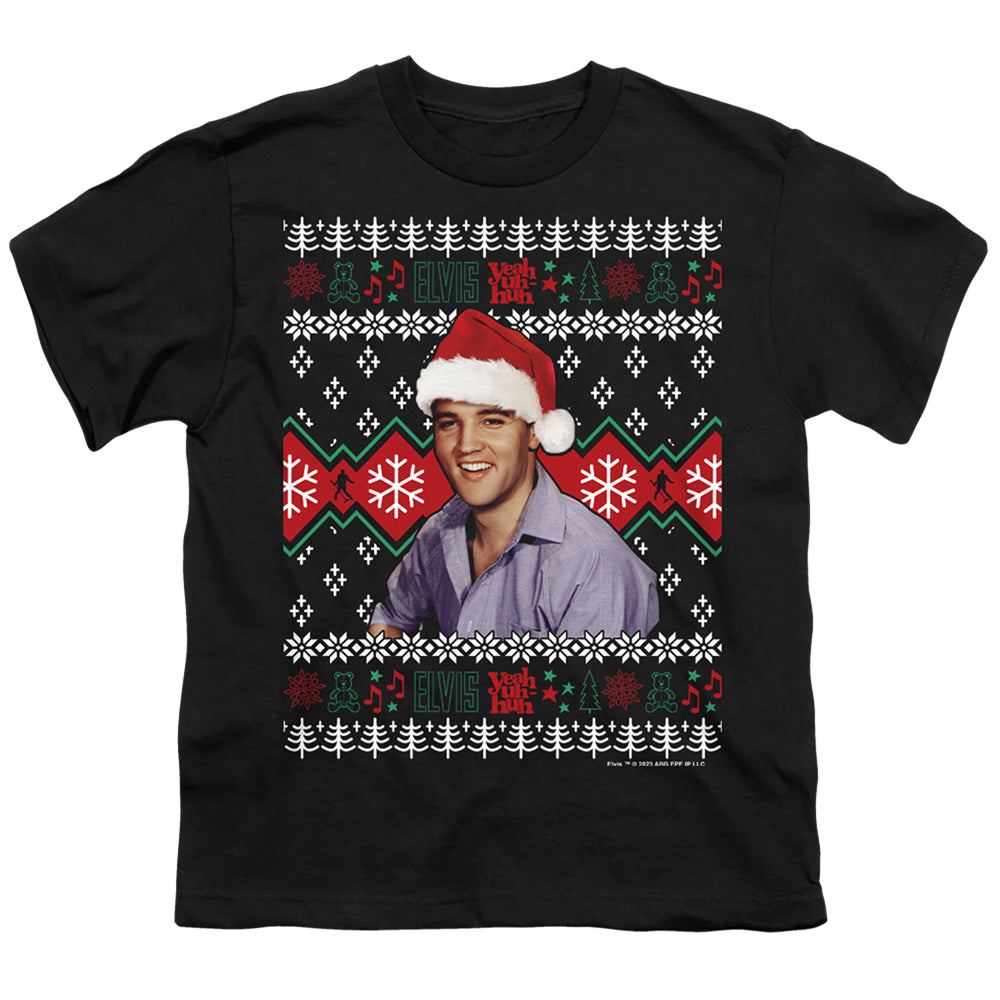 Elvis Presley Ugly Christmas Sweater - Youth T-Shirt Youth T-Shirt (Ages 8-12) Elvis Presley   
