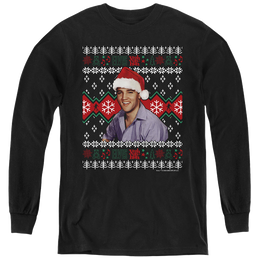 Elvis Presley Ugly Christmas Sweater - Youth Long Sleeve T-Shirt Youth Long Sleeve T-Shirt Elvis Presley   