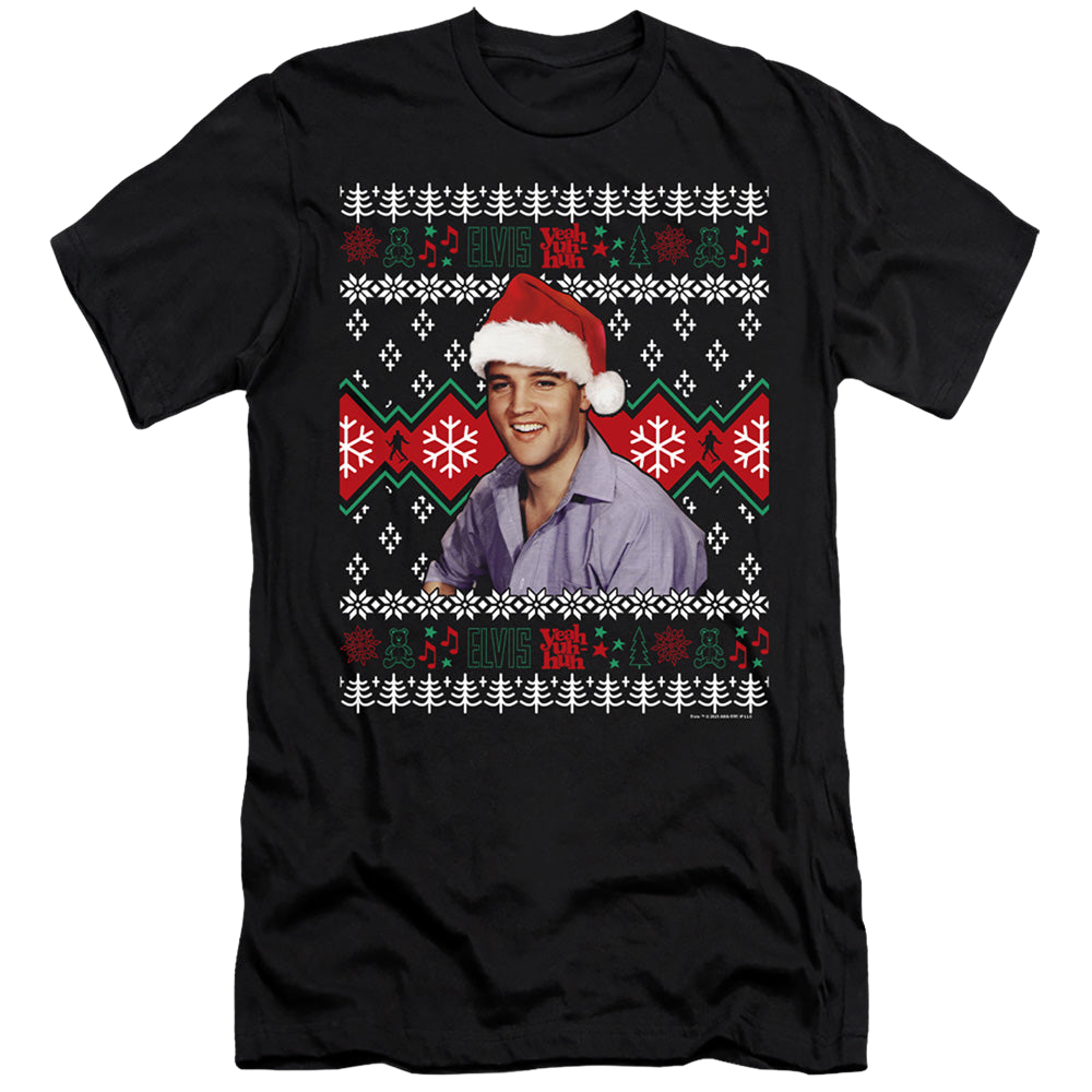 Elvis Presley Ugly Christmas Sweater - Men's Premium Slim Fit T-Shirt Men's Premium Slim Fit T-Shirt Elvis Presley   