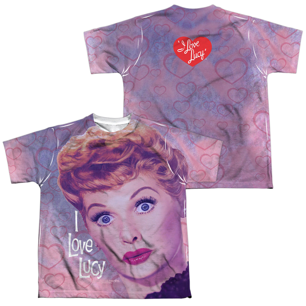 I Love Lucy Funny Hearts (Front/Back Print) - Youth All-Over Print T-Shirt Youth All-Over Print T-Shirt (Ages 8-12) I Love Lucy   