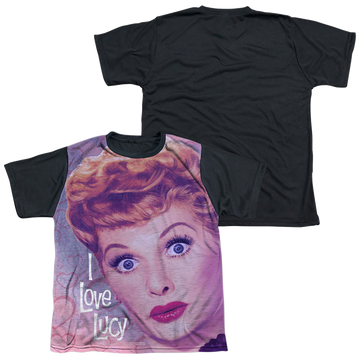 I Love Lucy Funny Hearts youth black back t-shirt for ages 8 to 12