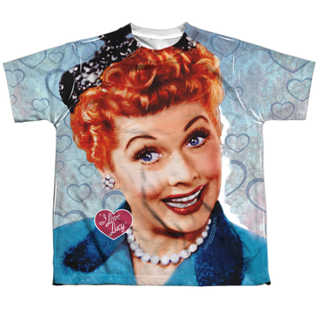 I Love Lucy Smile youth all-over print t-shirt for ages 8 to 12