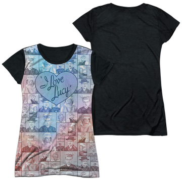 I Love Lucy Many Moods juniors black back t-shirt