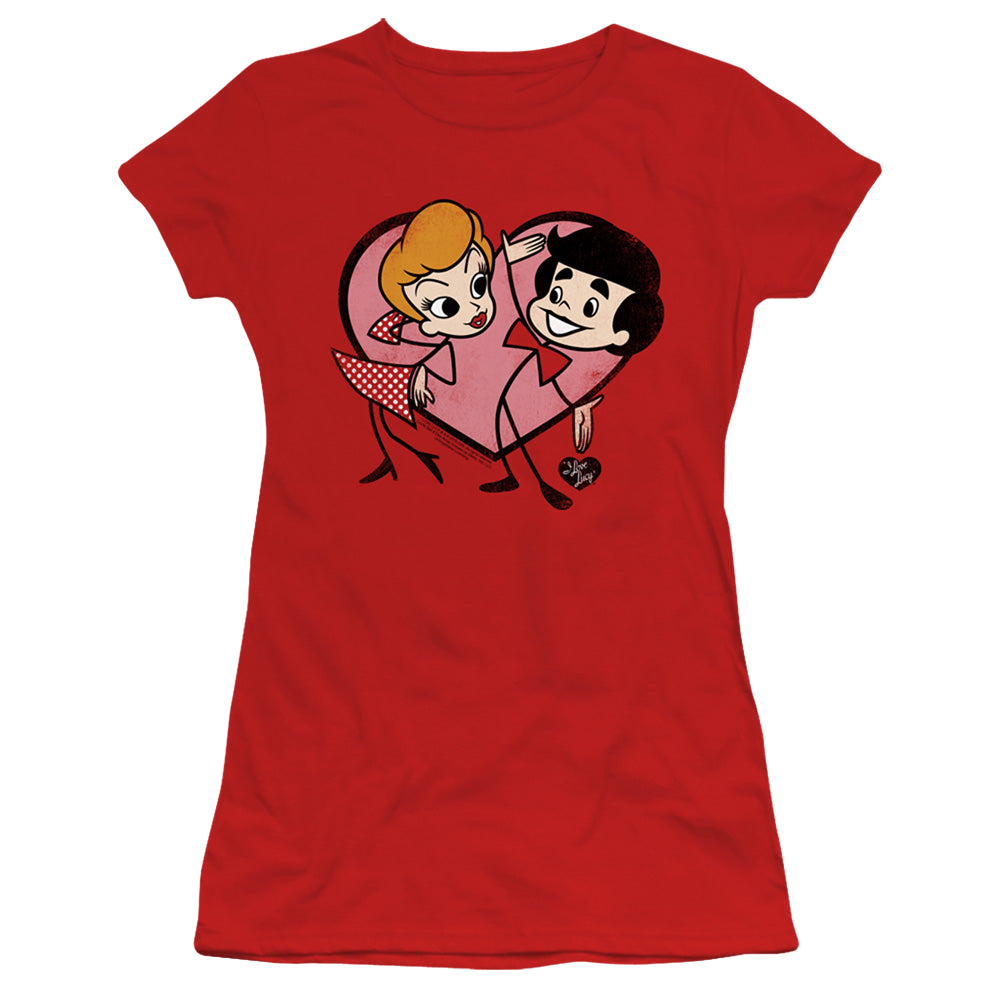 I Love Lucy Cartoon Love - Juniors T-Shirt Juniors T-Shirt I Love Lucy   