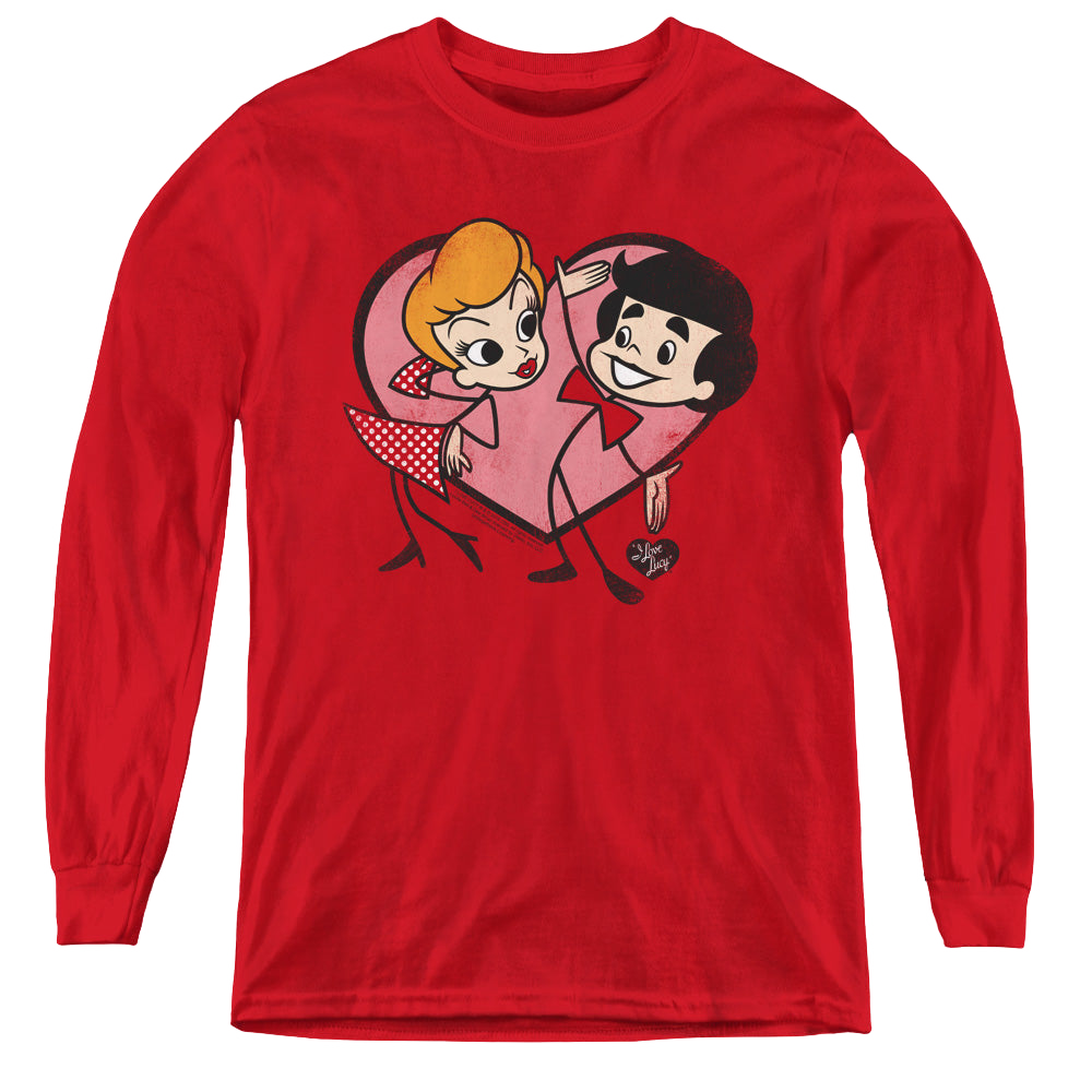 I Love Lucy Cartoon Love - Youth Long Sleeve T-Shirt Youth Long Sleeve T-Shirt I Love Lucy   