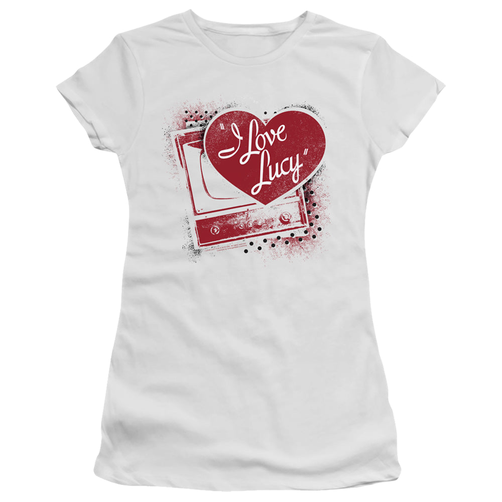 I Love Lucy Spray Paint Heart - Juniors T-Shirt Juniors T-Shirt I Love Lucy   