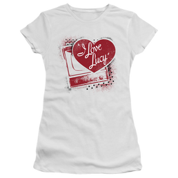 I Love Lucy Spray Paint Heart - Juniors T-Shirt Juniors T-Shirt I Love Lucy   