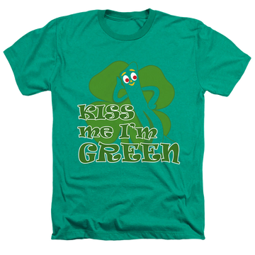 Gumby Kiss Me Im Green - Men's Heather T-Shirt Men's Heather T-Shirt Gumby   