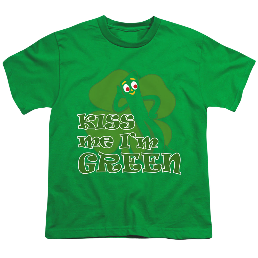 Gumby Kiss Me Im Green - Youth T-Shirt Youth T-Shirt (Ages 8-12) Gumby   