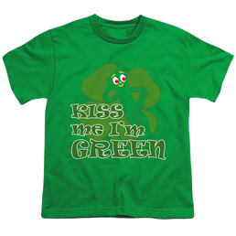 Gumby Kiss Me Im Green - Youth T-Shirt Youth T-Shirt (Ages 8-12) Gumby   