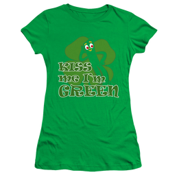 Gumby Kiss Me Im Green - Juniors T-Shirt Juniors T-Shirt Gumby   