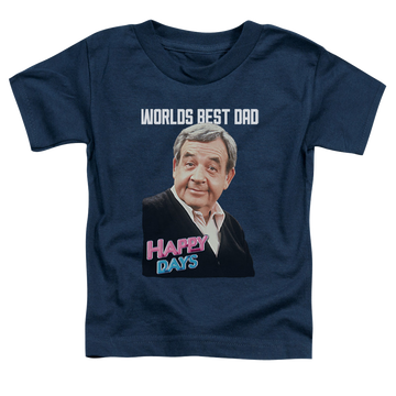 Navy kid's t-shirt for ages 4 to 7 with Happy Days Best Dad graphic