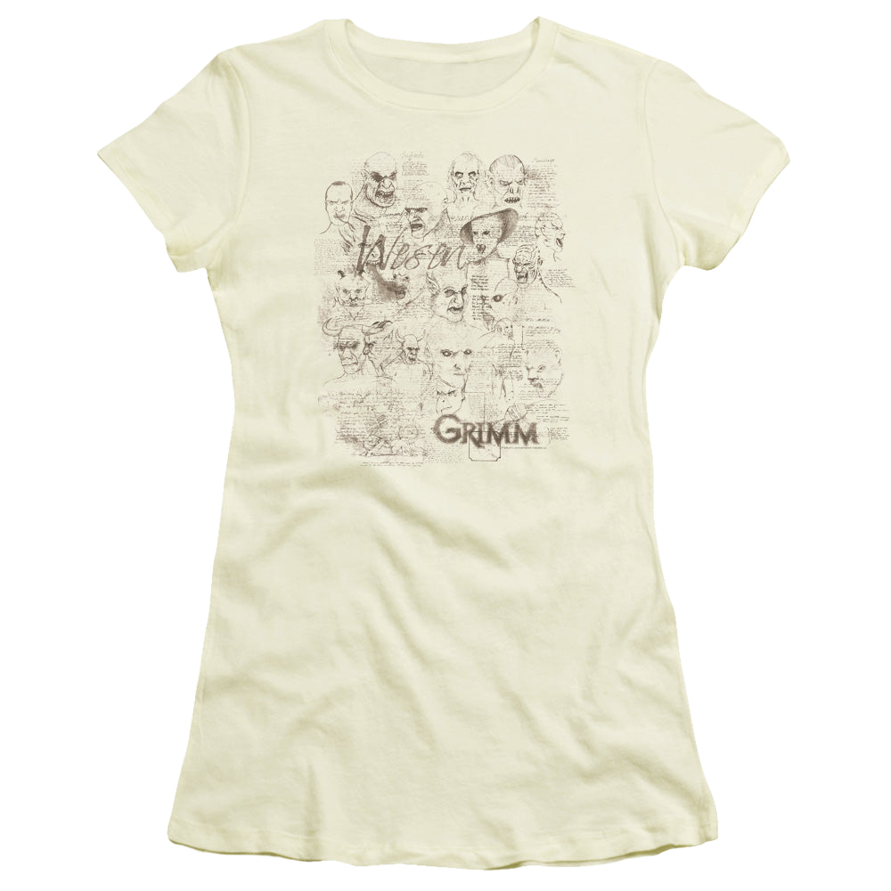 Grimm Wesen Sketches - Juniors T-Shirt Juniors T-Shirt Grimm   