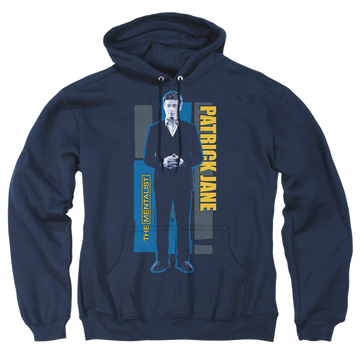 Navy pullover hoodie with The Mentalist Patrick Jane graphic