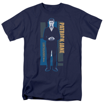 Navy men's regular fit t-shirt with The Mentalist Patrick Jane graphic