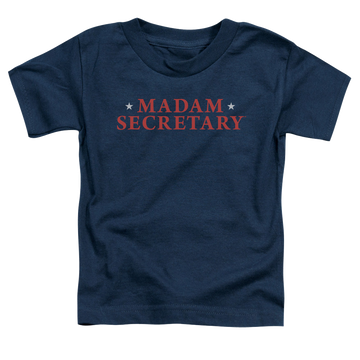 Navy kid's t-shirt for ages 4 to 7 with Madam Secretary Logo graphic
