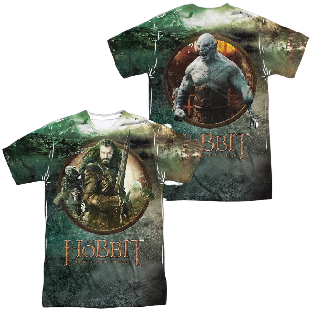 Hobbit Movie Trilogy, The Dwarves Vs Azog (Front/Back) - Men's All-Over Print T-Shirt Men's All-Over Print T-Shirt The Hobbit   