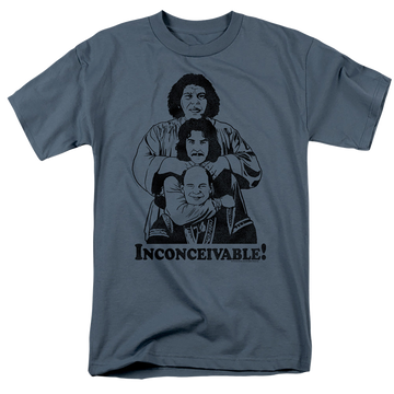 Slate men's regular fit t-shirt with The Princess Bride Inconceivable graphic
