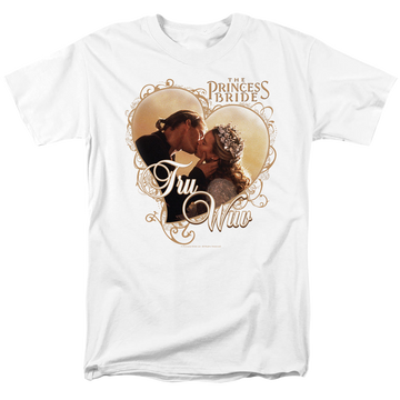 White men's regular fit t-shirt with The Princess Bride Tru Wuv graphic