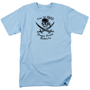 Light blue men's regular fit t-shirt with The Princess Bride The Real Dpr graphic