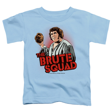 Light blue kid's t-shirt for ages 4 to 7 with The Princess Bride Brute Squad graphic