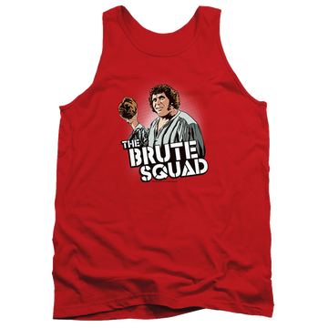 Red men's tank with The Princess Bride Brute Squad graphic