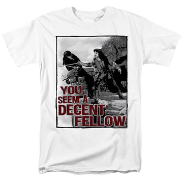 White men's regular fit t-shirt with The Princess Bride Fellow graphic