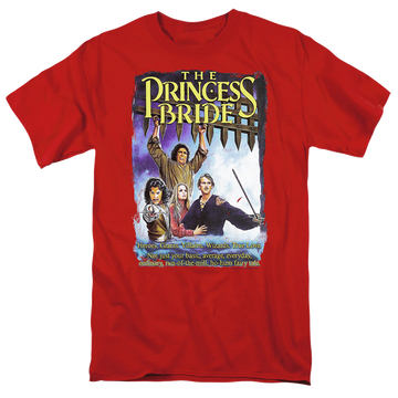 Red men's regular fit t-shirt with The Princess Bride Alt Poster graphic