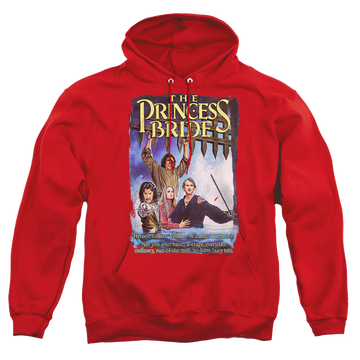 Red pullover hoodie with The Princess Bride Alt Poster graphic