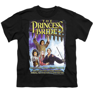 Black kid's t-shirt for ages 4 to 7 with The Princess Bride Alt Poster graphic