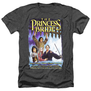 Black men's heather t-shirt with The Princess Bride Alt Poster graphic