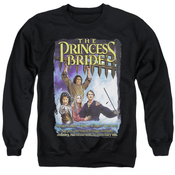 Black men's crewneck sweatshirt with The Princess Bride Alt Poster graphic