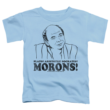 Light blue kid's t-shirt for ages 4 to 7 with The Princess Bride Morons graphic