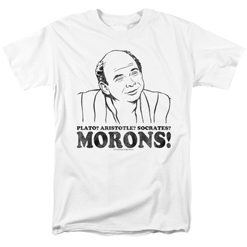 White men's regular fit t-shirt with The Princess Bride Morons graphic