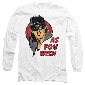 White men's long sleeve t-shirt with The Princess Bride As You Wish graphic