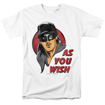White men's regular fit t-shirt with The Princess Bride As You Wish graphic