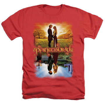 Red men's heather t-shirt with The Princess Bride Poster graphic