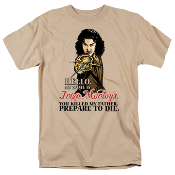 Sand men's regular fit t-shirt with The Princess Bride Hello graphic