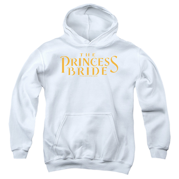 White youth hoodie for ages 8 to 12 with The Princess Bride Logo graphic