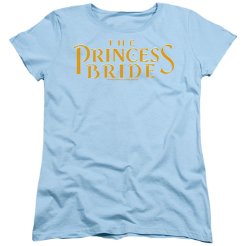 Light blue women's t-shirt with The Princess Bride Logo graphic