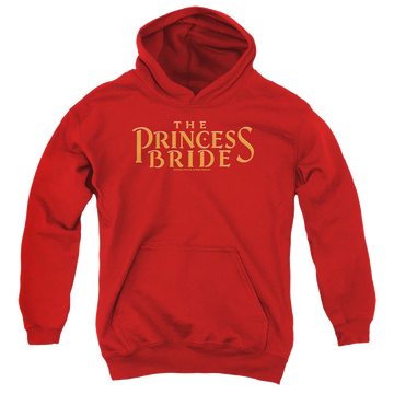 Red youth hoodie for ages 8 to 12 with The Princess Bride Logo graphic