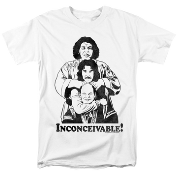 White men's regular fit t-shirt with The Princess Bride Inconceivable graphic