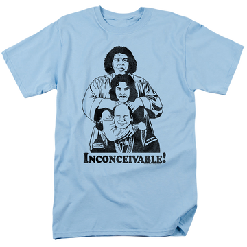 Light blue men's regular fit t-shirt with The Princess Bride Inconceivable graphic