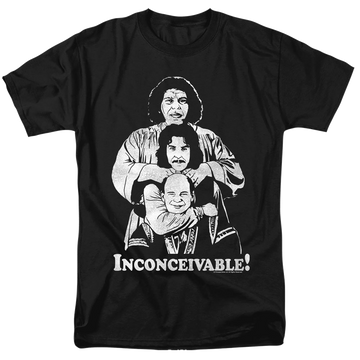 Black men's regular fit t-shirt with The Princess Bride Inconceivable graphic
