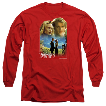 Red men's long sleeve t-shirt with The Princess Bride Buttercup & Westley graphic