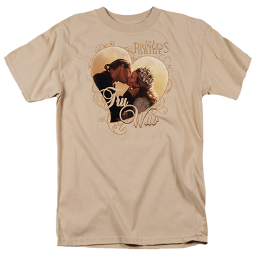 Sand men's regular fit t-shirt with The Princess Bride Tru Wuv graphic