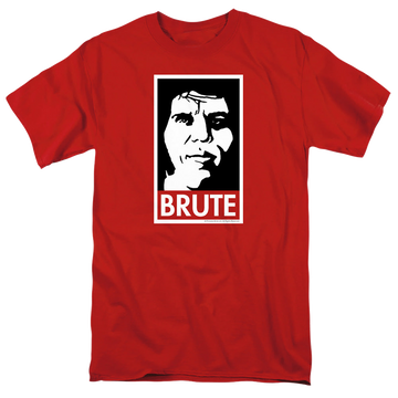 Red men's regular fit t-shirt with The Princess Bride Brute graphic
